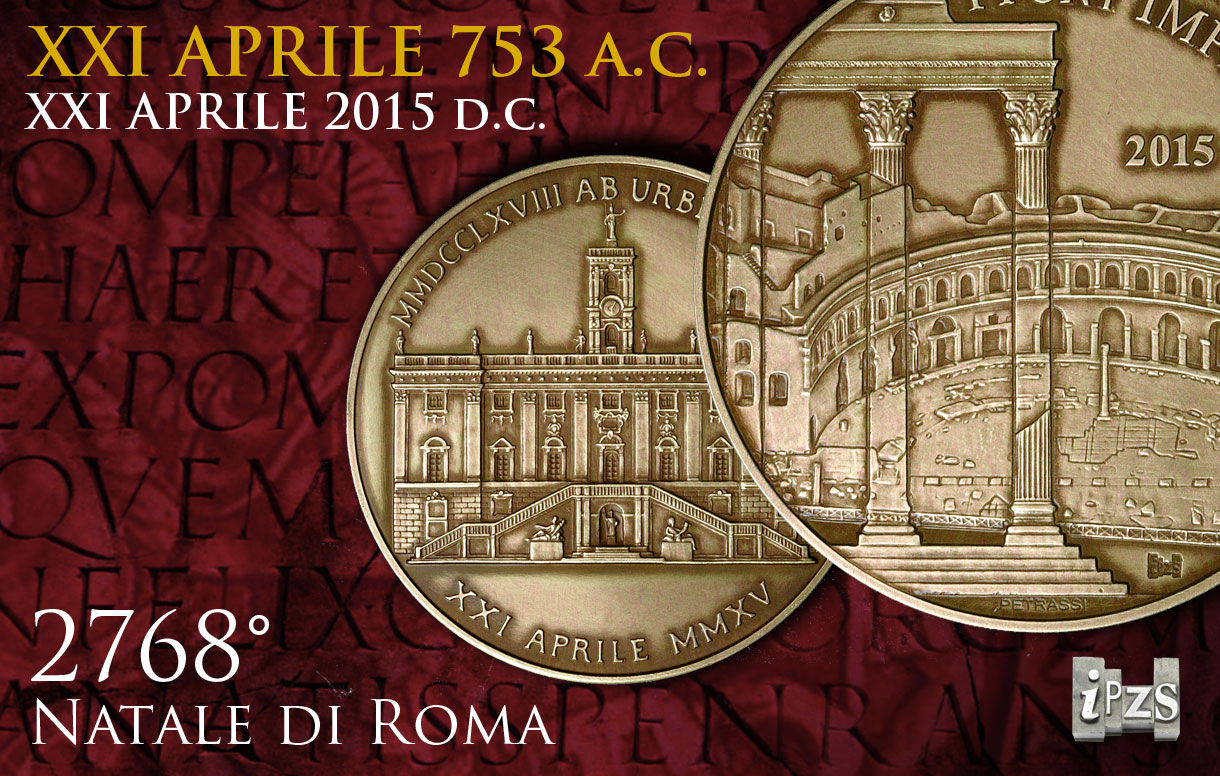 La medaglia IPZS celebra il 2768° Natale di Roma