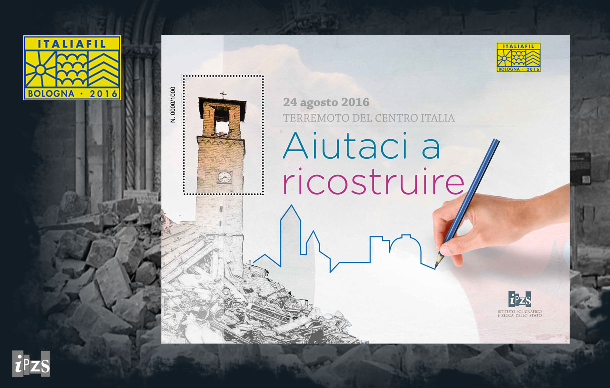 Italiafil 2016: il ricavato del nuovo foglietto interamente devoluto alle vittime del sisma
