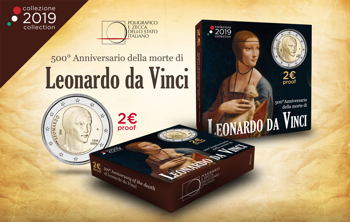 Dedicata a Leonardo Da Vinci la prima moneta del 2019
