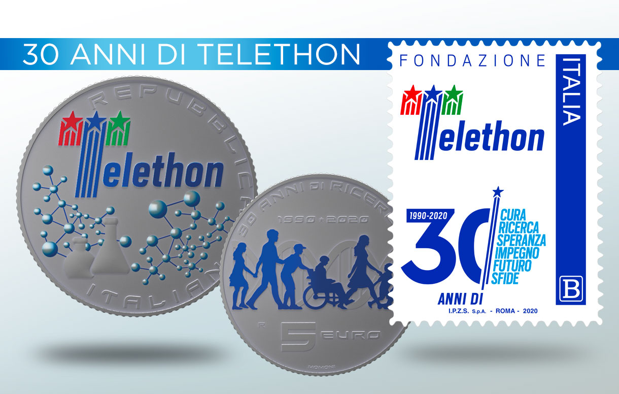 La moneta e il francobollo per i 30 anni di Telethon donati al Presidente della Repubblica