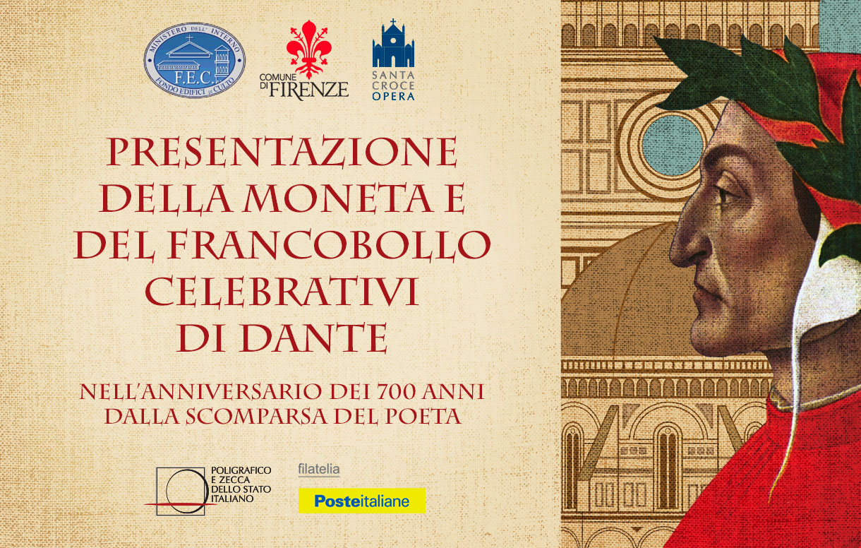 Il Poligrafico a Firenze per presentare la moneta dedicata a Dante Alighieri nel 700 anniversario della scomparsa