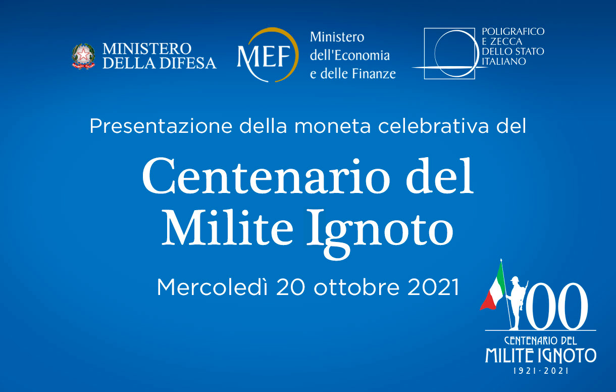Mercoledì 20 ottobre la presentazione della moneta per il centenario del Milite Ignoto