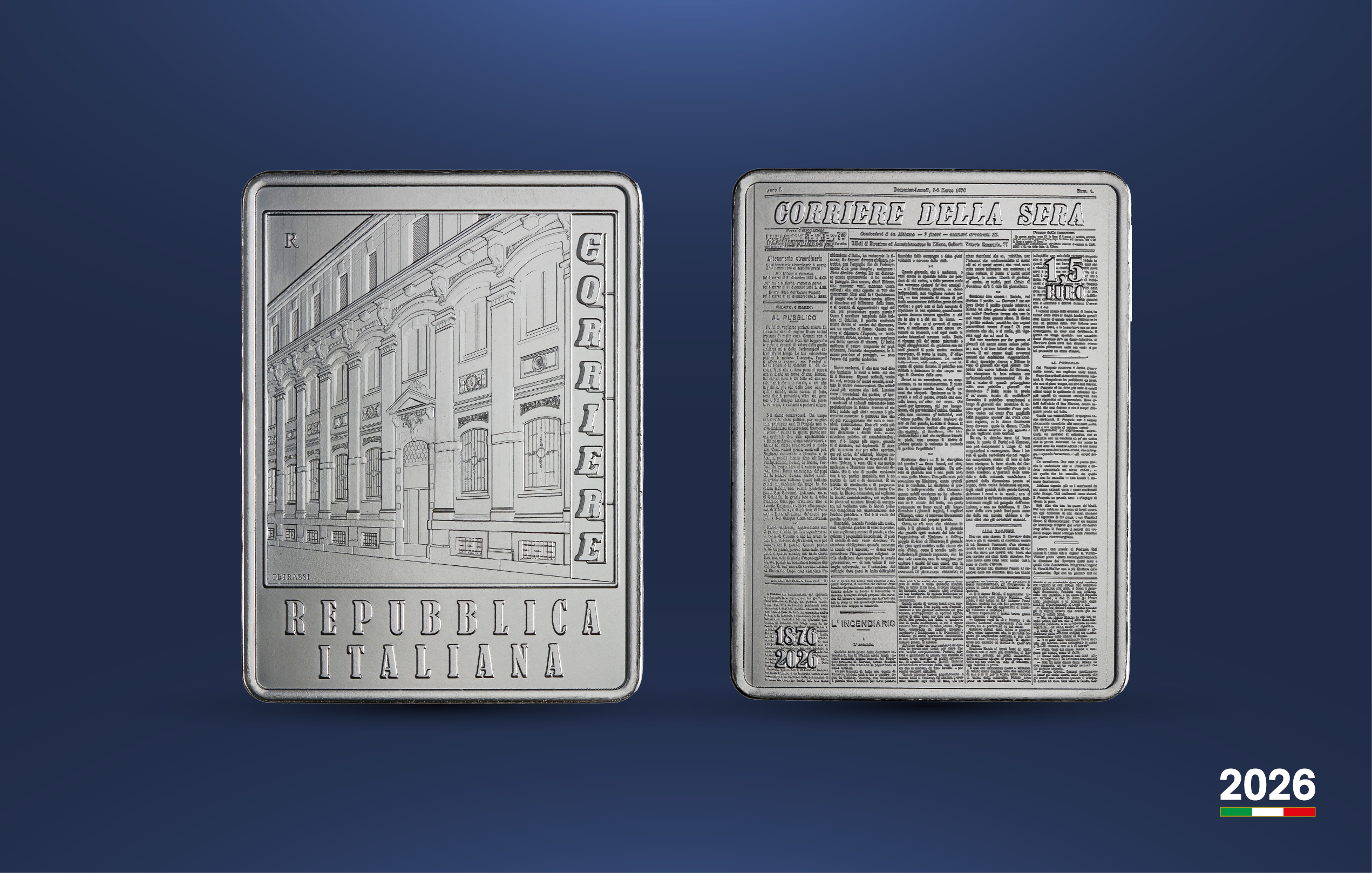 Una moneta per celebrare 150 anni di informazione: il Corriere della Sera entra nella storia numismatica