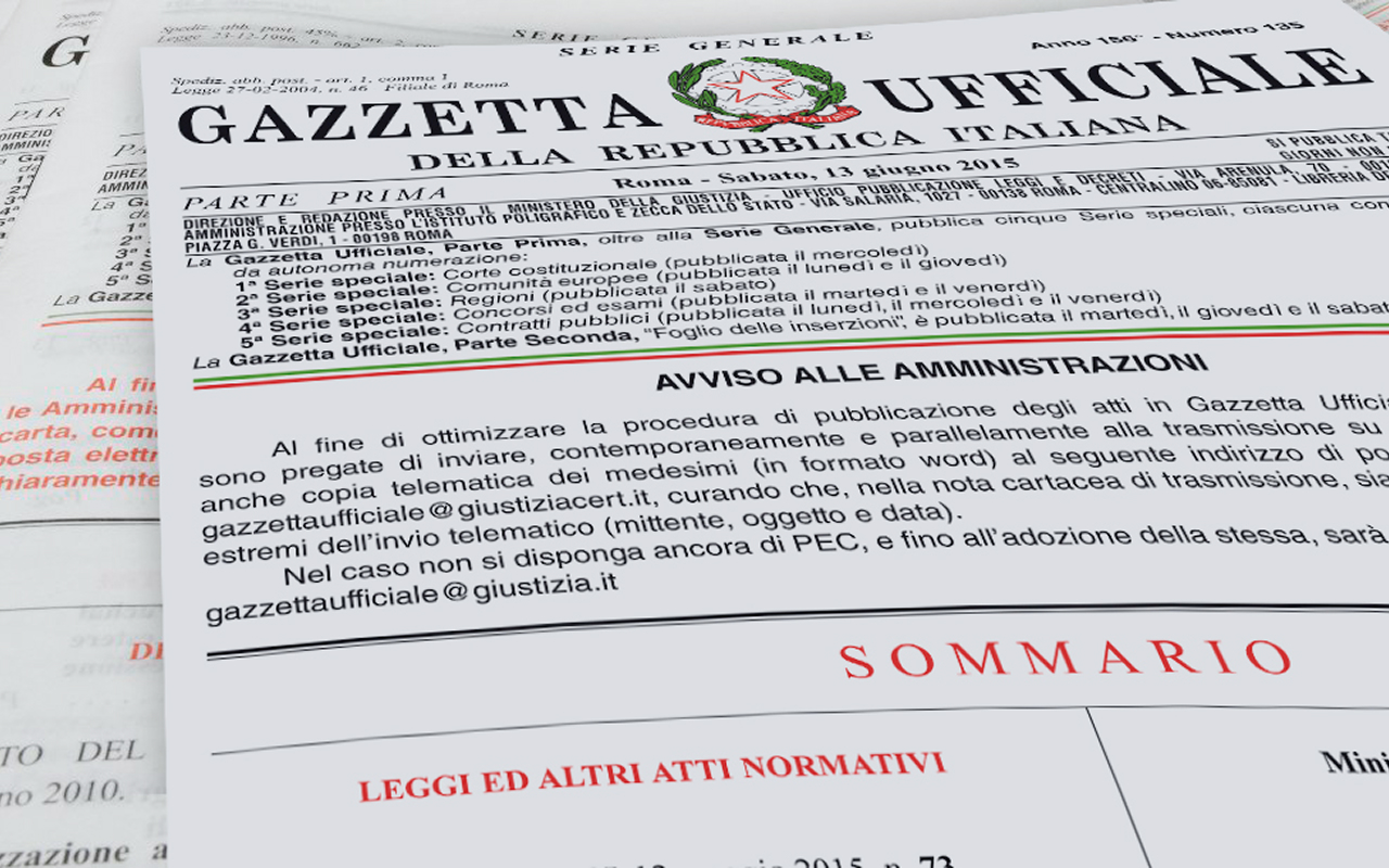 La Gazzetta Ufficiale della Repubblica italiana