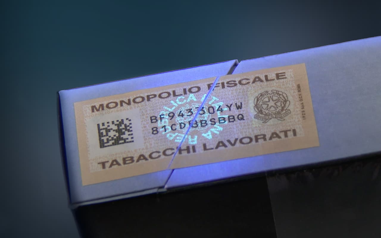 Tasselli tabacchi IPZS con carta filigranata e elementi di sicurezza contro la contraffazione
