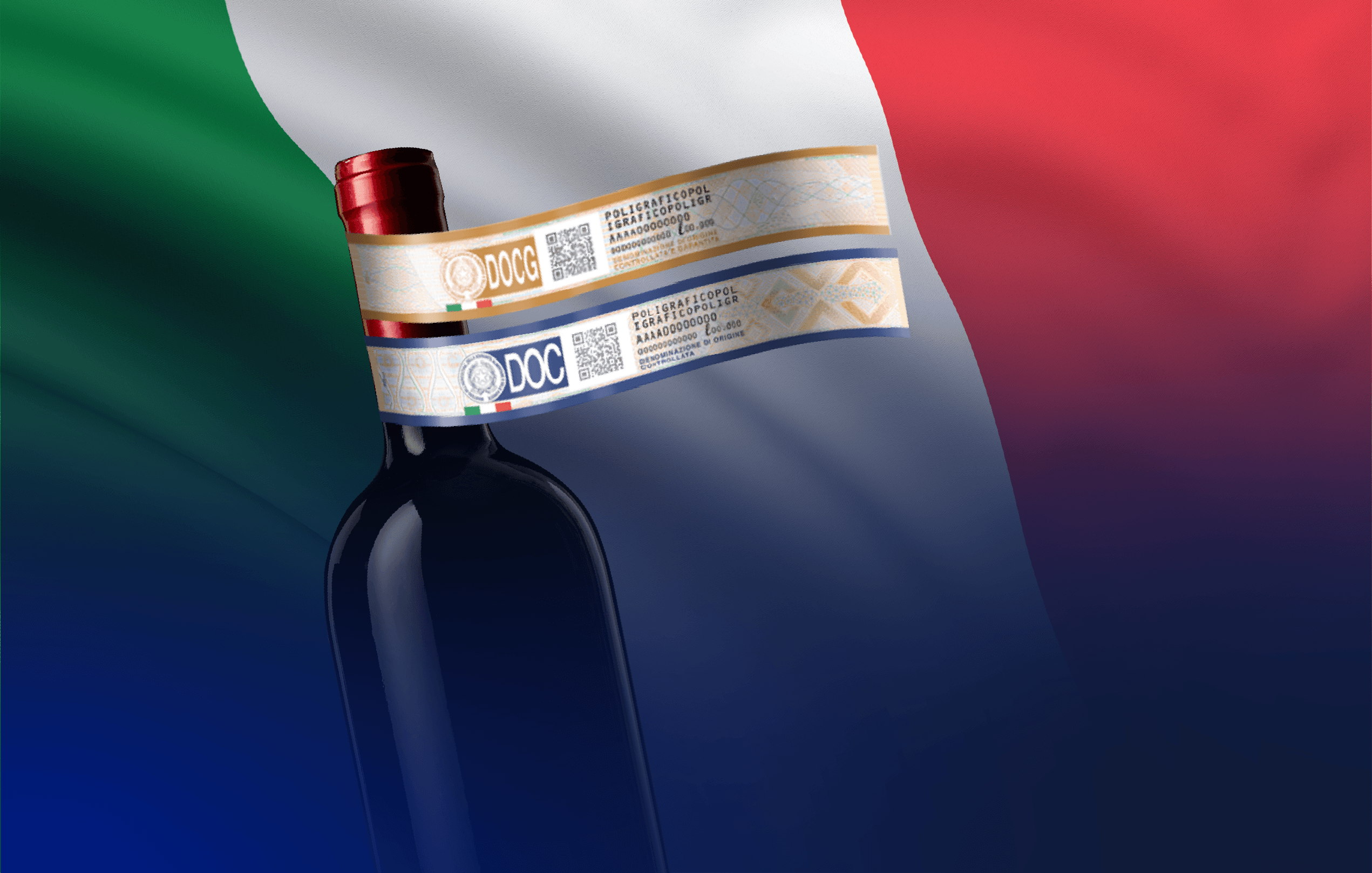 Da oggi il tricolore veste il vino Made in Italy
